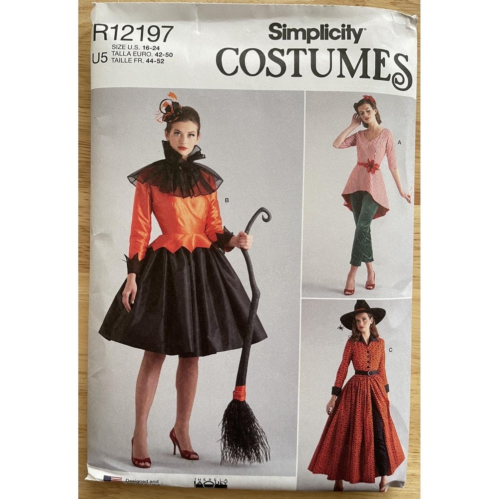 Simplicity Costume R12197 Misses' Witch Theme Pattern Size‎ 16-24